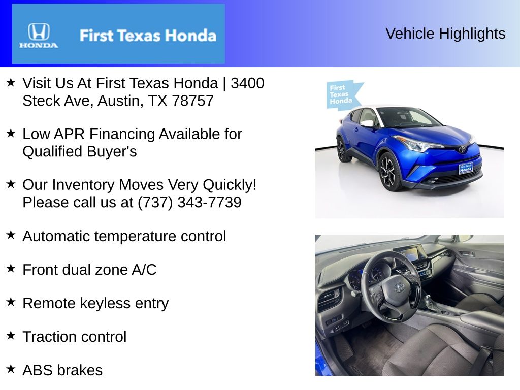 Used Car 2018 Toyota C-hr  Xle For Sale Under $20,000 In Austin, Texas