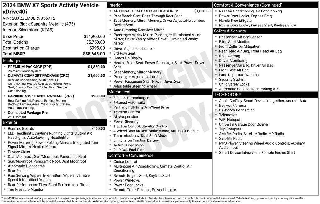 2024 BMW X7 xDrive40i