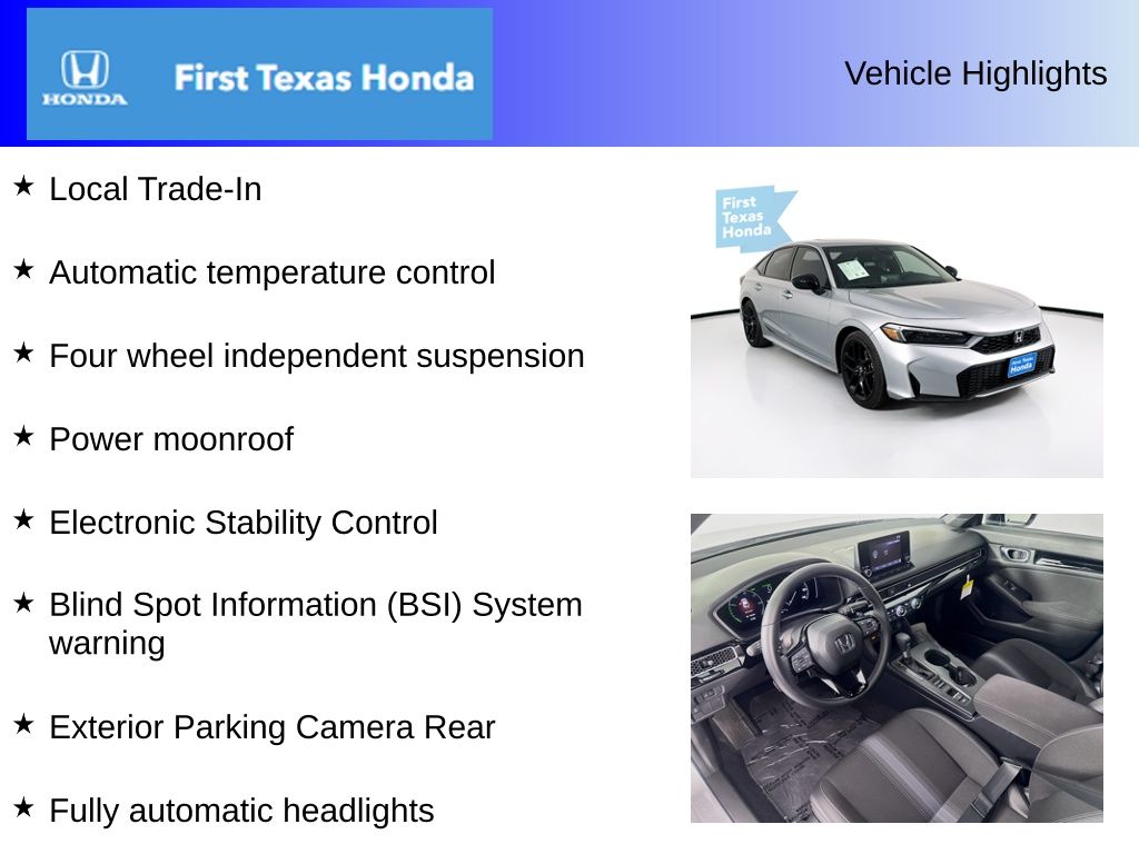 Used Car 2025 Honda Civic Hybrid  Sport For Sale Under $30,000 In Austin, Texas