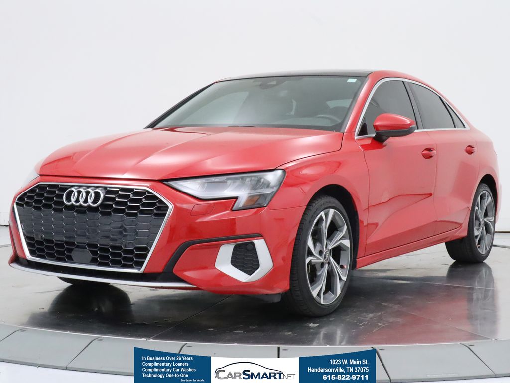 Orange (Tango Red) 2022 Audi A3 Sedan Front-Wheel Drive 7-Speed Automatic