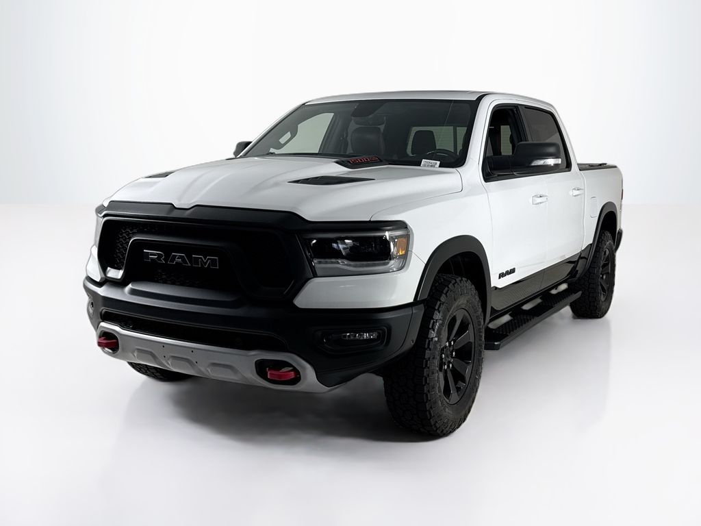 Bright White Clearcoat 2019 RAM 1500 Rebel Crew Cab 4WD Pickup Truck Four-Wheel Drive 8-Speed Automatic