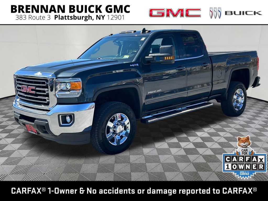 Dark Slate Metallic 2019 GMC Sierra 2500HD SLE Double Cab 4WD Pickup Truck Four-Wheel Drive 6-Speed Automatic Overdrive