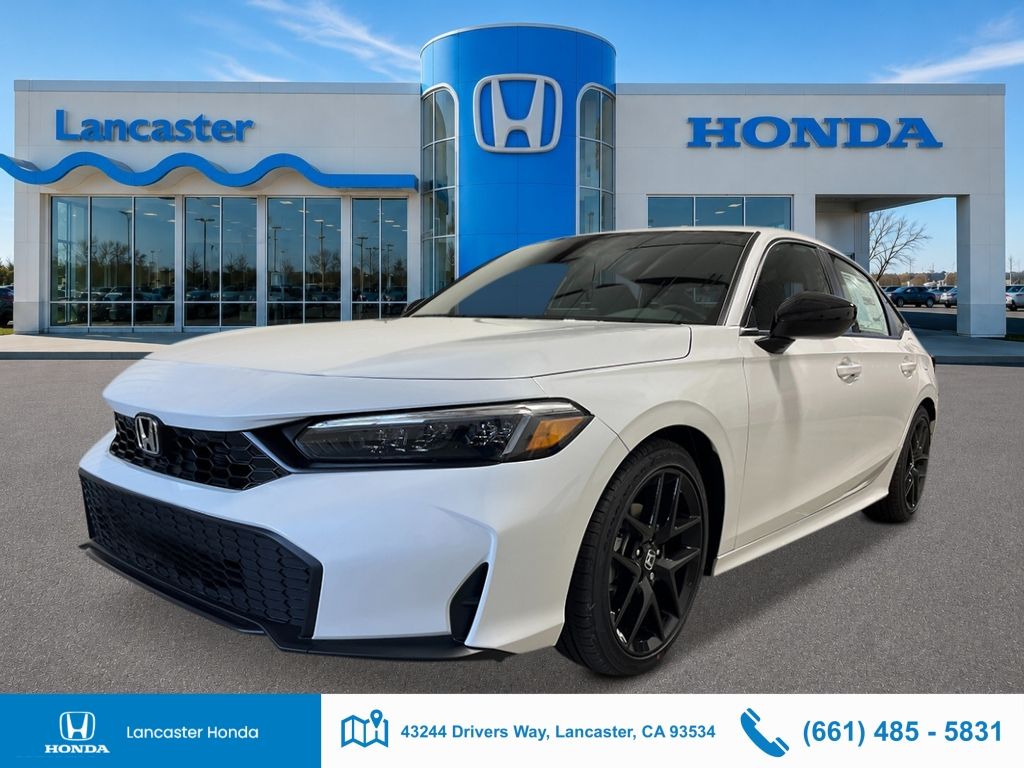 Platinum White Pearl 2026 Honda Civic Sedan Front-Wheel Drive Continuously Variable Transmission