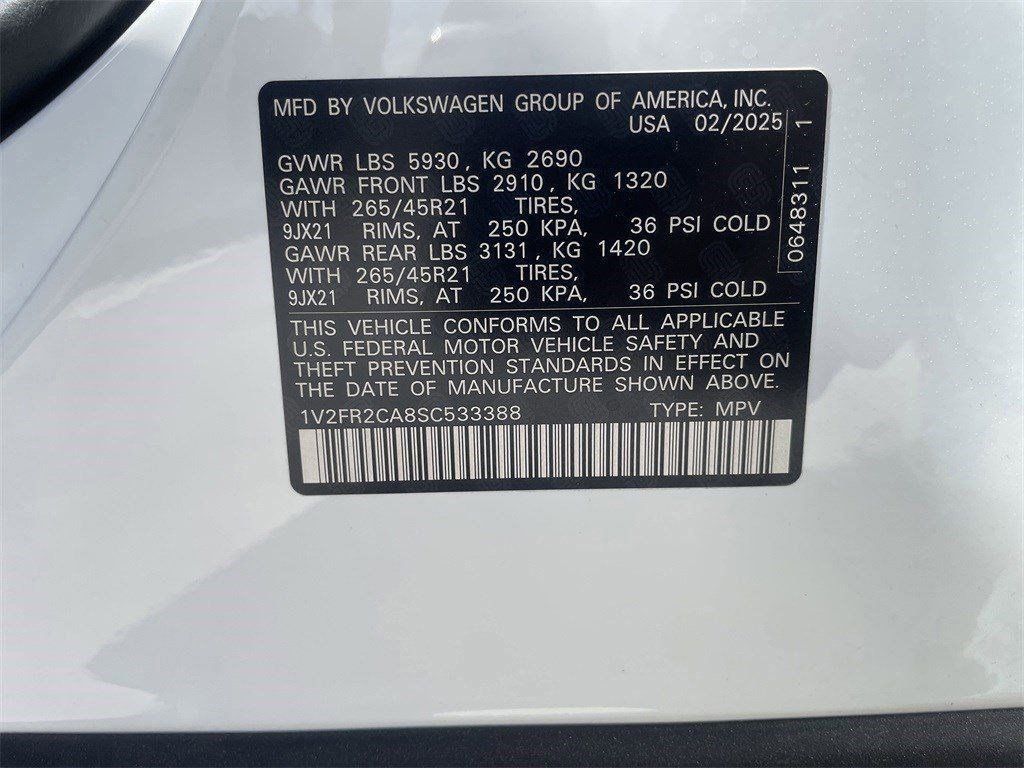 2025 Volkswagen Atlas 2.0T SEL Premium R-Line White at DeMontrond Automotive Group