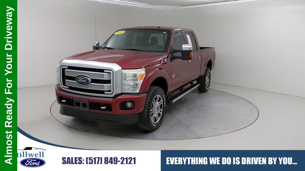 Ruby Red Metallic 2015 Ford F-350 Super Duty Platinum Crew Cab 4WD Pickup Truck Four-Wheel Drive 6-Speed Automatic