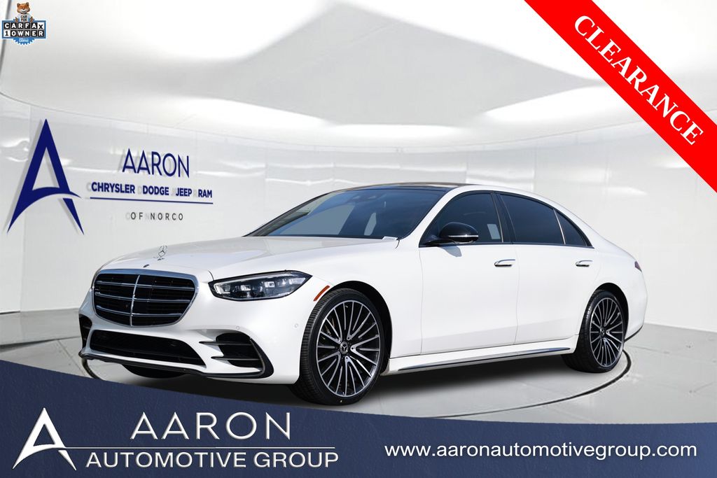 White 2023 Mercedes-Benz S-Class S 500 4MATIC AWD Sedan All-Wheel Drive 9-Speed Automatic