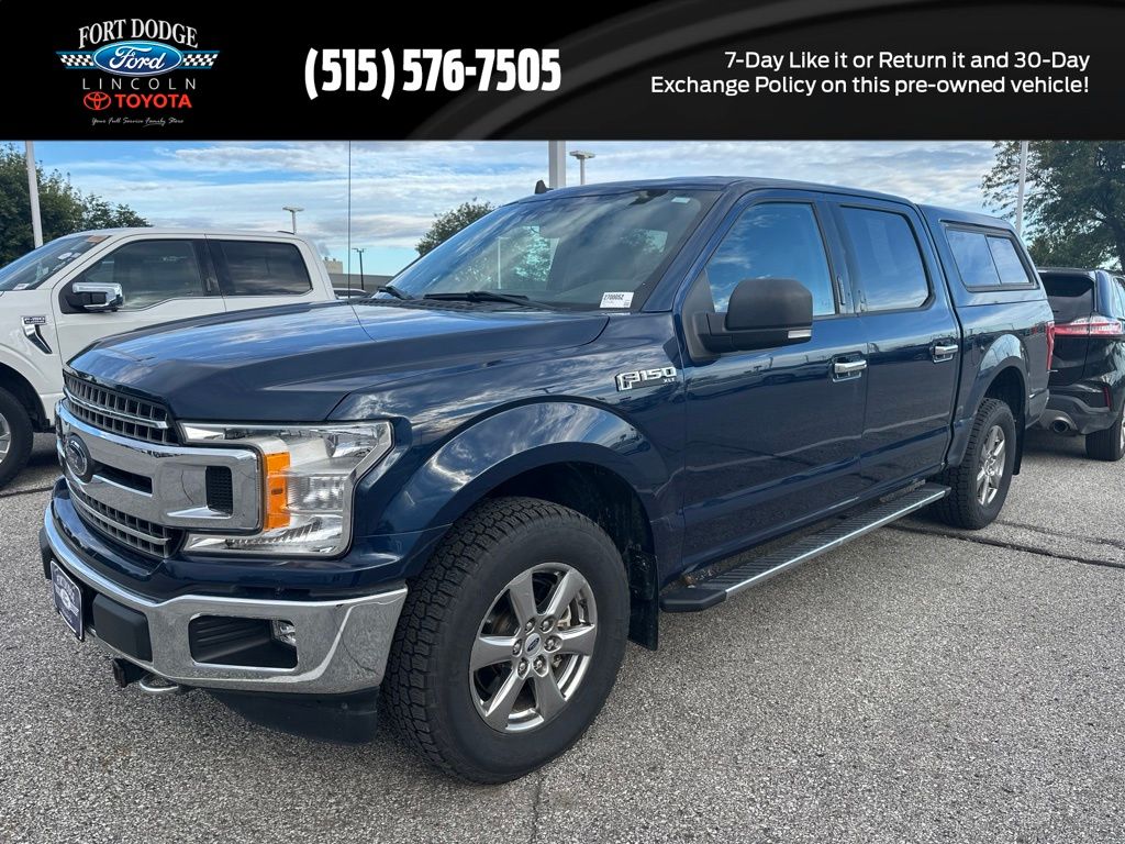 Blue 2020 Ford F-150 Pickup Truck Four-Wheel Drive Automatic
