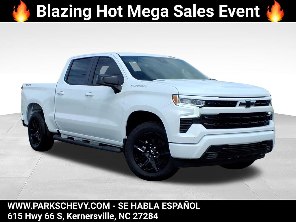 Summit White 2026 Chevrolet Silverado 1500 RST Crew Cab 4WD Pickup Truck Four-Wheel Drive 8-Speed Automatic
