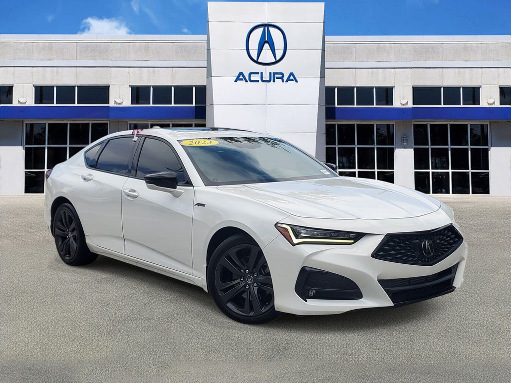 Platinum White Pearl 2023 Acura TLX Sedan All-Wheel Drive Automatic