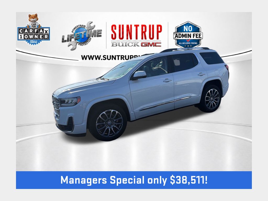 White Frost Tricoat 2023 GMC Acadia SUV / Crossover Four-Wheel Drive 9-Speed Automatic