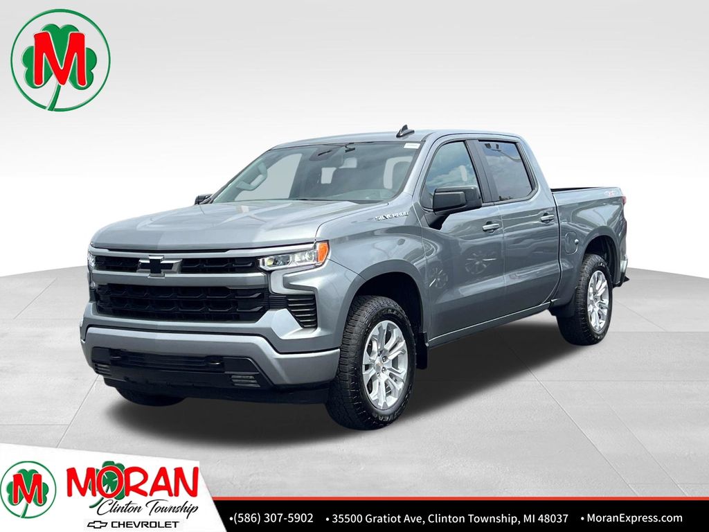 Sterling Gray Metallic 2023 Chevrolet Silverado 1500 RST Crew Cab 4WD Pickup Truck Four-Wheel Drive Automatic