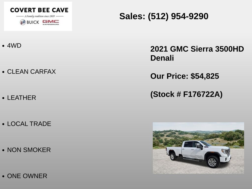 Used Car 2021 Gmc Sierra 3500hd  Denali For Sale Under $60,000 In Austin, Texas