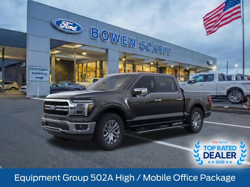 Agate Black Metallic 2025 Ford F-150 Lariat SuperCrew 4WD Pickup Truck Four-Wheel Drive Automatic