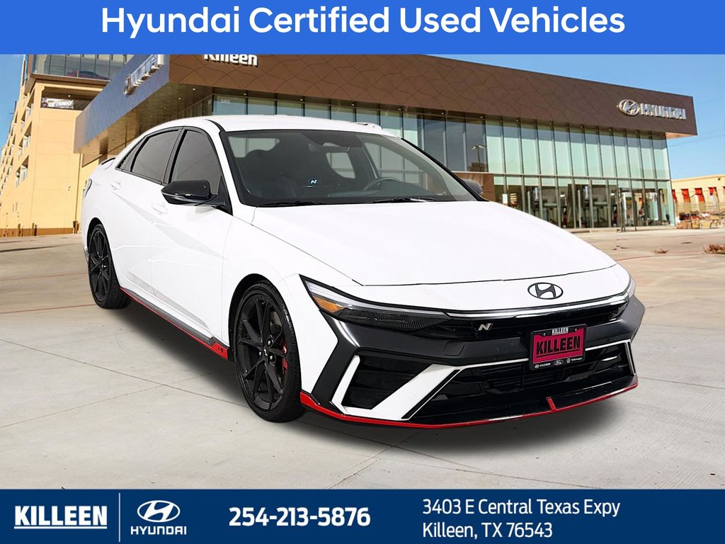 White 2025 Hyundai Elantra N Sedan Front-Wheel Drive 6-Speed Manual