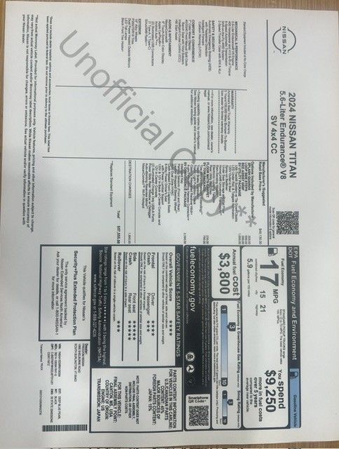  2024 Nissan Titan SV Crew Cab 4WD   