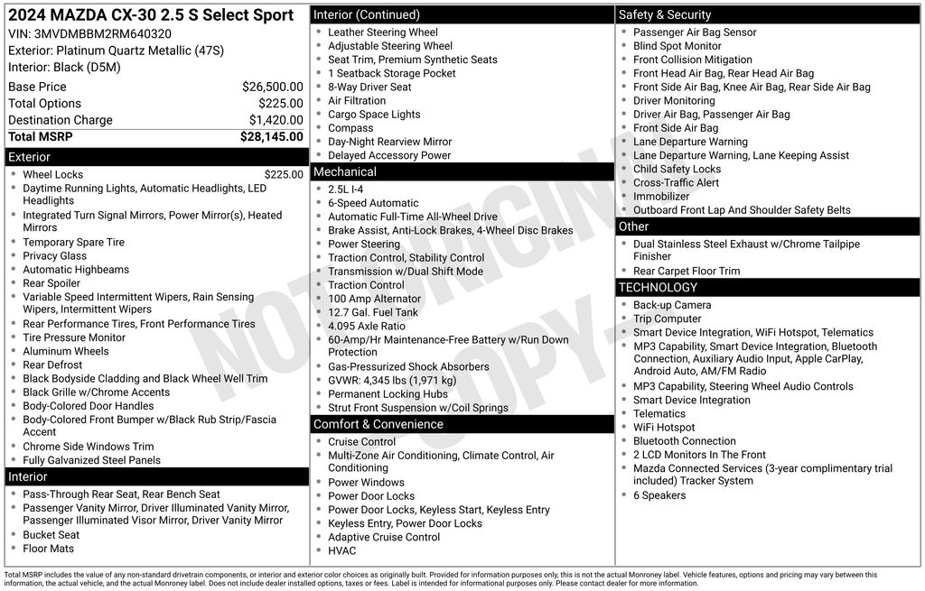 2024 Mazda CX-30 2.5 S Select Sport
