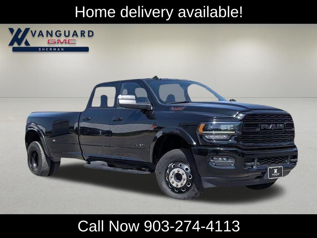 Diamond Black Crystal Pearlcoat 2022 RAM 3500 Limited Crew Cab LB DRW 4WD Pickup Truck Four-Wheel Drive 6-Speed Automatic