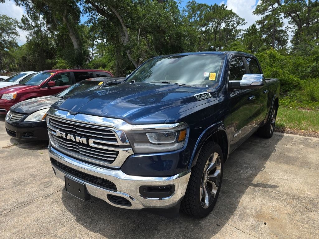 Patriot Blue Pearlcoat 2019 RAM 1500 Laramie Crew Cab 4WD Pickup Truck Four-Wheel Drive 8-Speed Automatic