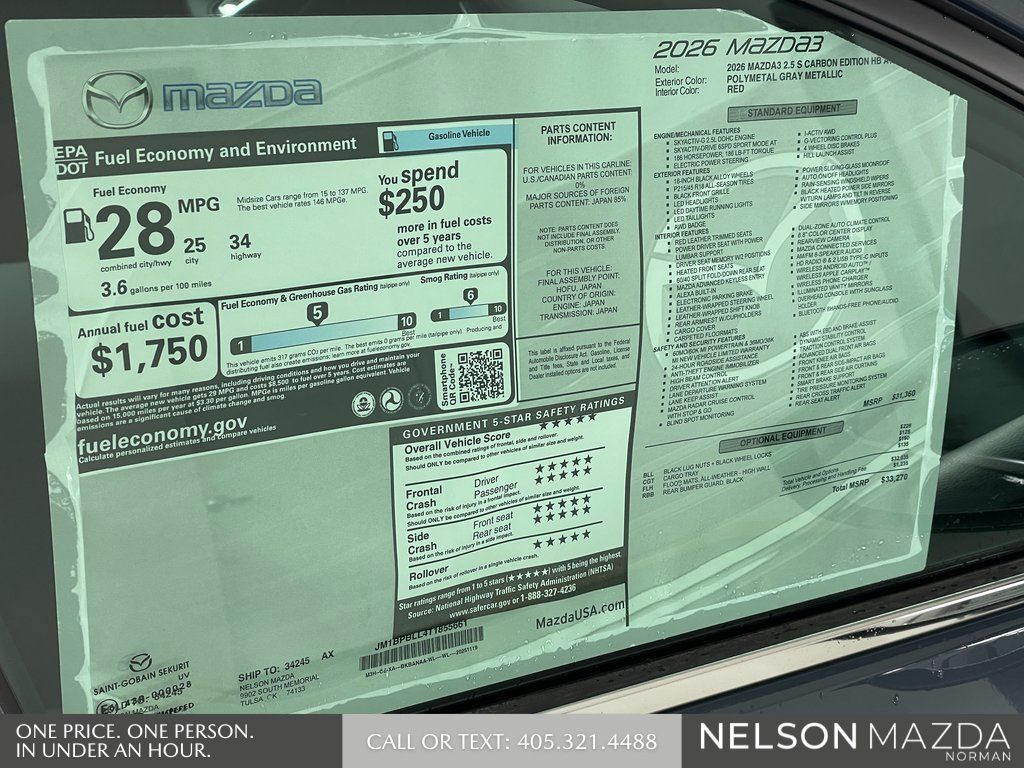 2026 Mazda Mazda3 Carbon Edition - Photo 17