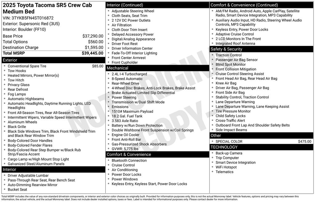 Certified Used 2025 Red Toyota SR5 image 28