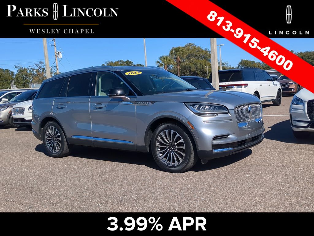 Silver Radiance Metallic Clearcoat 2022 Lincoln Aviator Reserve RWD SUV / Crossover Rear-Wheel Drive Automatic