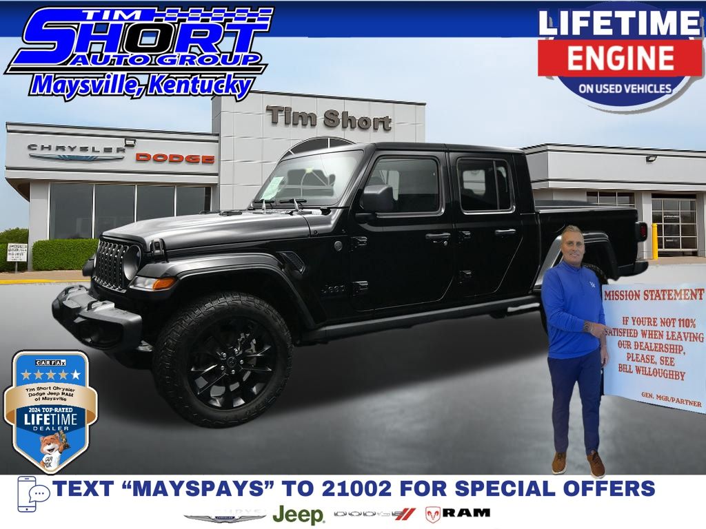 Black Clearcoat 2025 Jeep Gladiator Pickup Truck Four-Wheel Drive 8-Speed Automatic