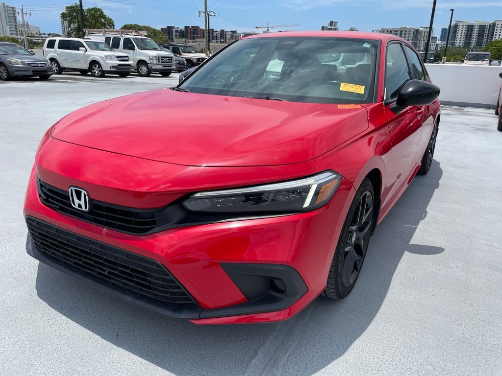 Rallye Red 2024 Honda Civic Sport FWD Sedan Front-Wheel Drive Continuously Variable Transmission