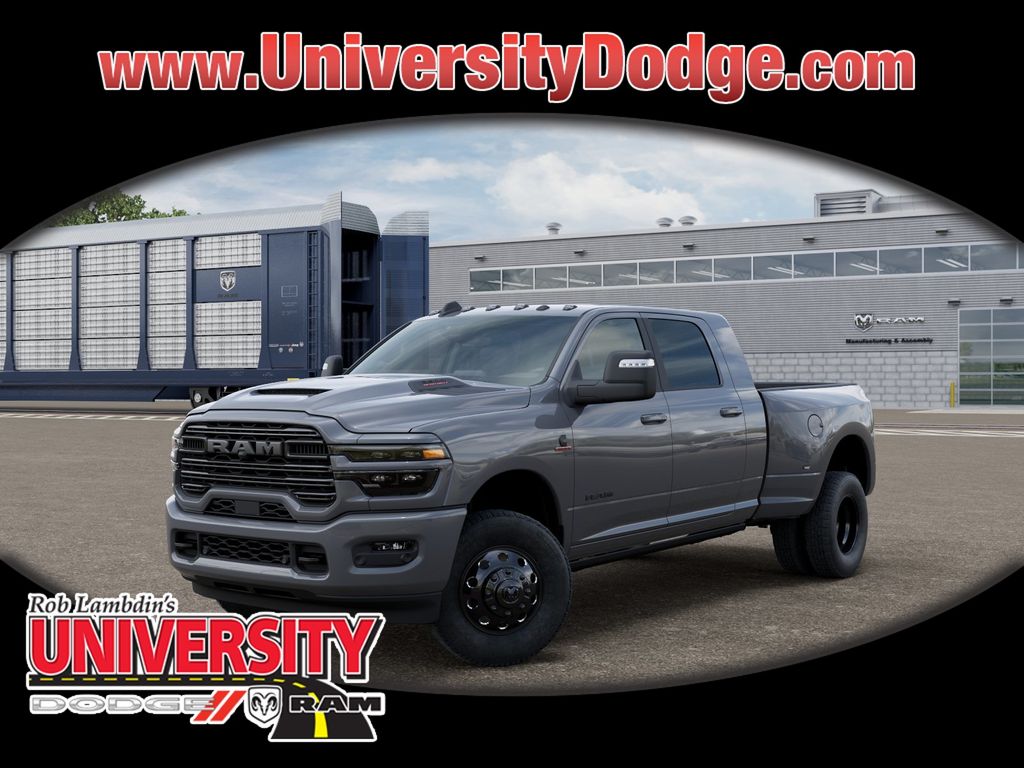 Ceramic Gray Clearcoat 2026 RAM 3500 Laramie Mega Cab DRW 4WD Pickup Truck Four-Wheel Drive 8-Speed Automatic