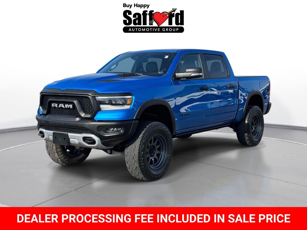 Hydro Blue Pearlcoat 2022 RAM 1500 Rebel Crew Cab 4WD Pickup Truck Four-Wheel Drive 8-Speed Automatic