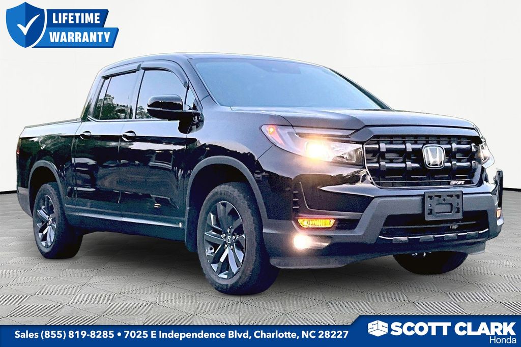 Crystal Black Pearl 2025 Honda Ridgeline Pickup Truck All-Wheel Drive 9-Speed Automatic