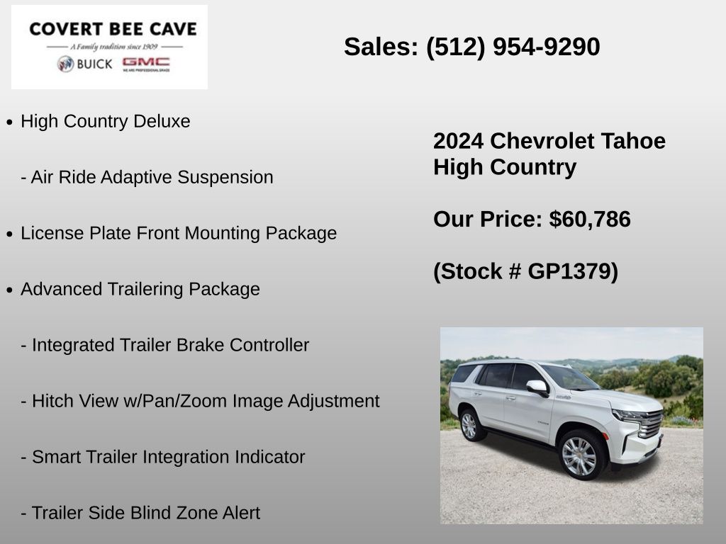 Used Car 2024 Chevrolet Tahoe  High Country For Sale Under $70,000 In Austin, Texas