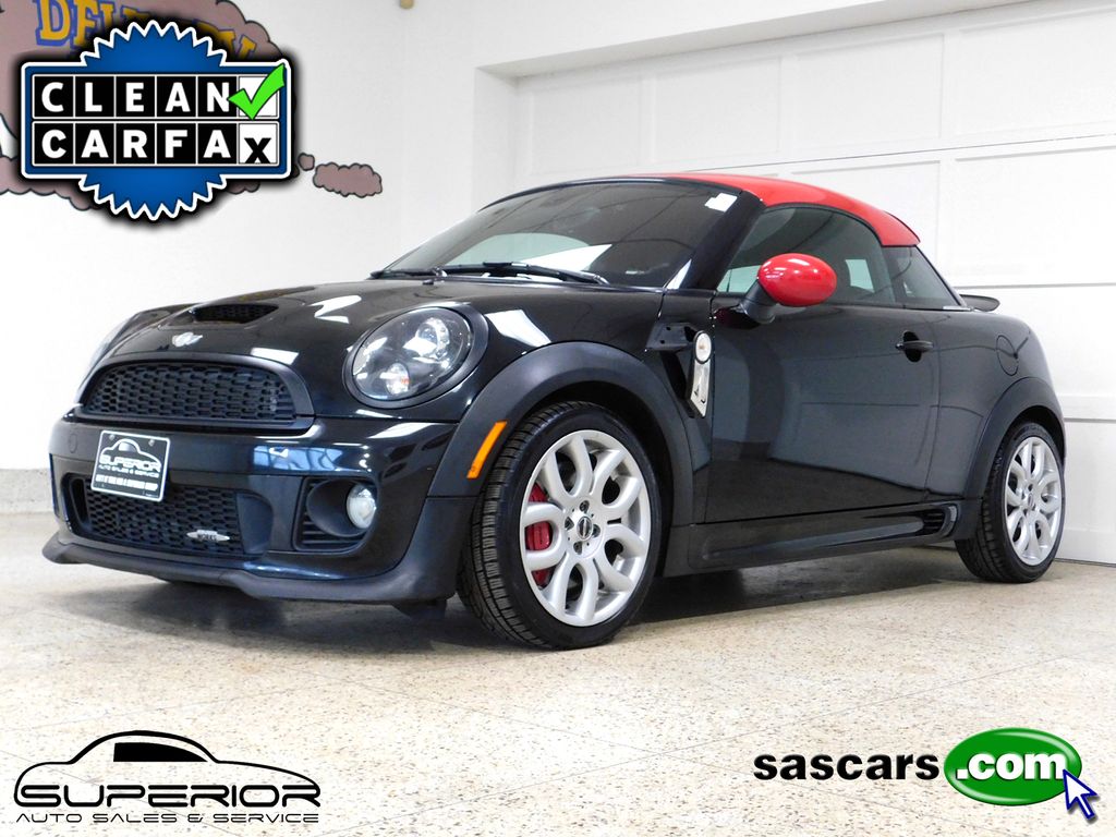 Midnight Black Metallic 2012 MINI Cooper Coupe John Cooper Works FWD Coupe Front-Wheel Drive 6-Speed Manual Overdrive