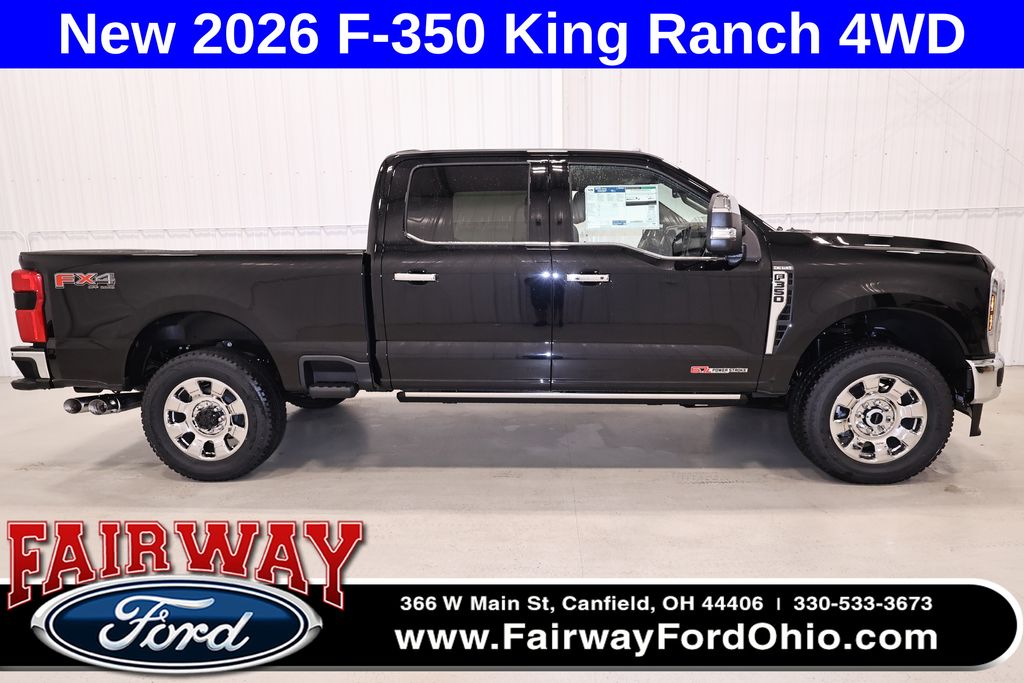 Agate Black Metallic 2026 Ford F-350 Super Duty King Ranch Crew Cab 4WD Pickup Truck Four-Wheel Drive Automatic