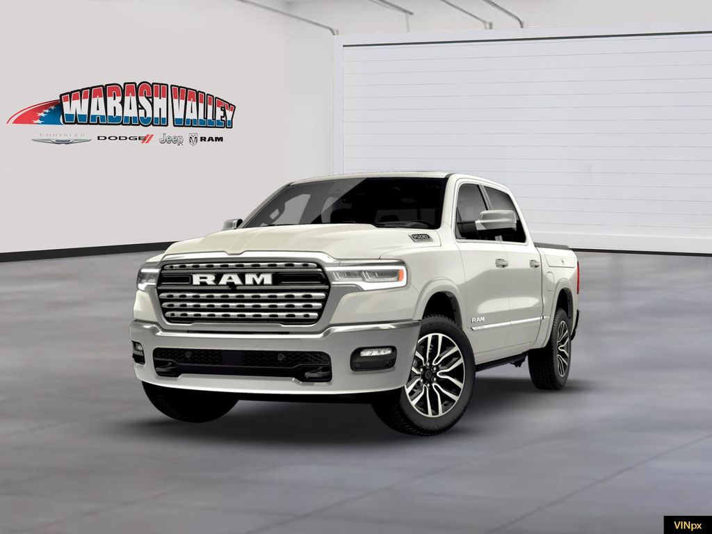 Ivory White Tri-Coat Pearlcoat 2026 RAM 1500 Pickup Truck Four-Wheel Drive 8-Speed Automatic