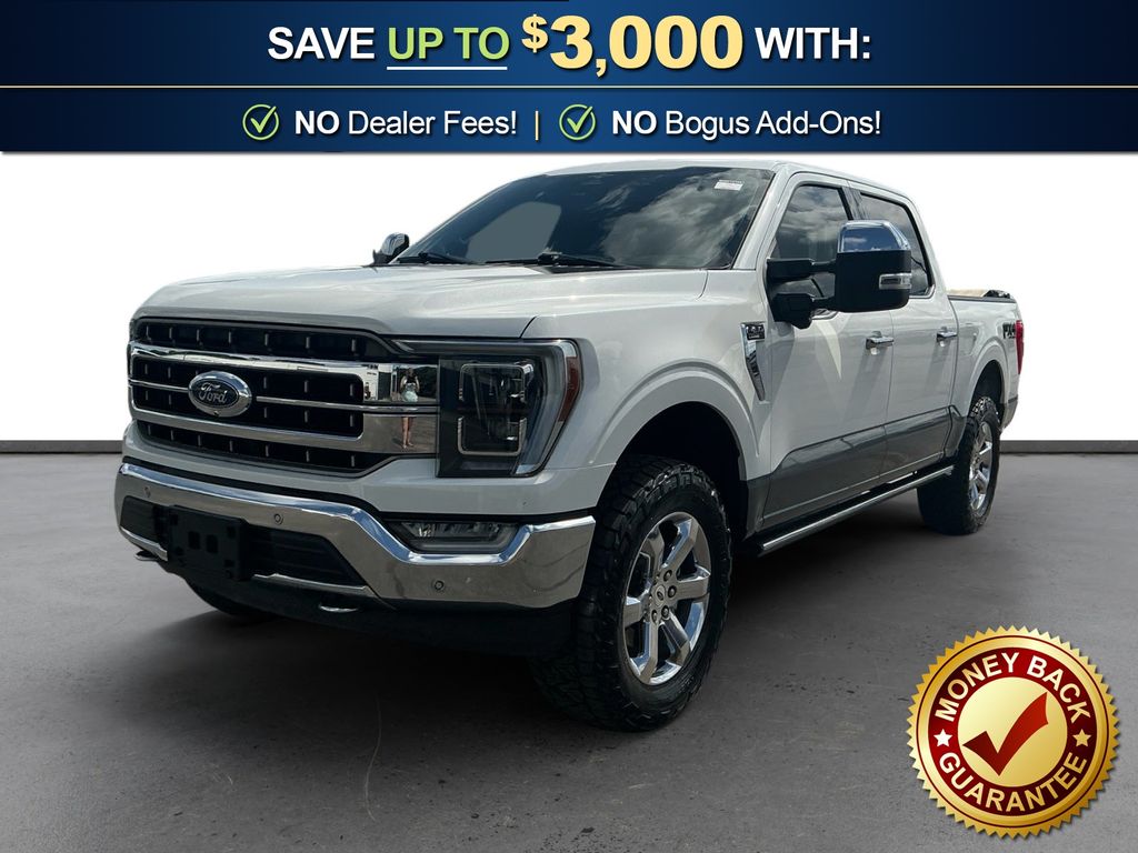 White 2023 Ford F-150 Lariat SuperCrew 4WD Pickup Truck Four-Wheel Drive Automatic