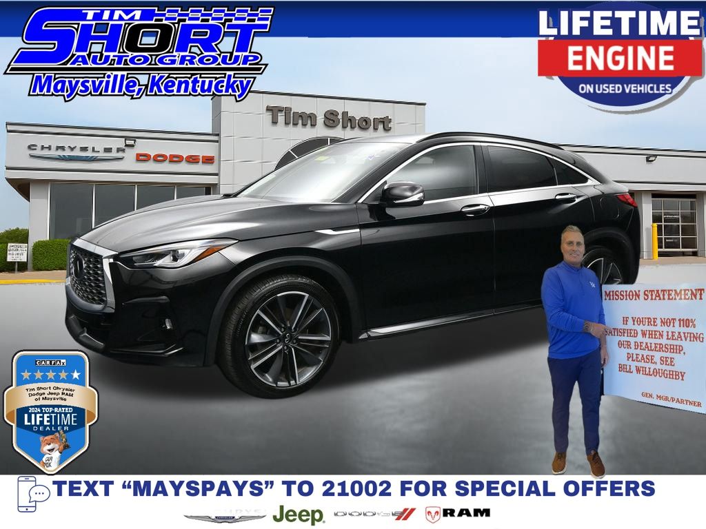Black Obsidian 2025 INFINITI QX55 Luxe AWD SUV / Crossover All-Wheel Drive Continuously Variable Transmission