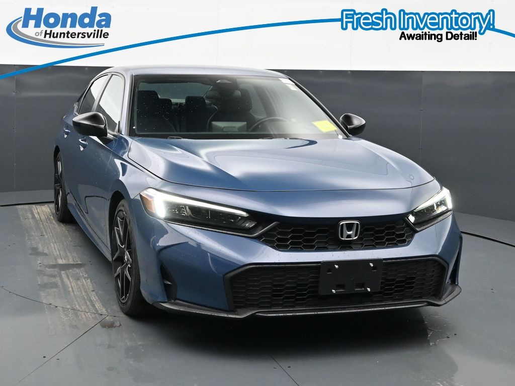 Blue 2025 Honda Civic Sport FWD Sedan Front-Wheel Drive Continuously Variable Transmission