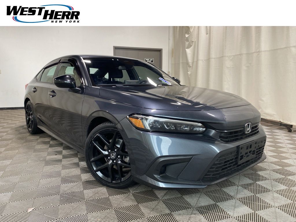 Gray 2022 Honda Civic Sport FWD Sedan Front-Wheel Drive Continuously Variable Transmission