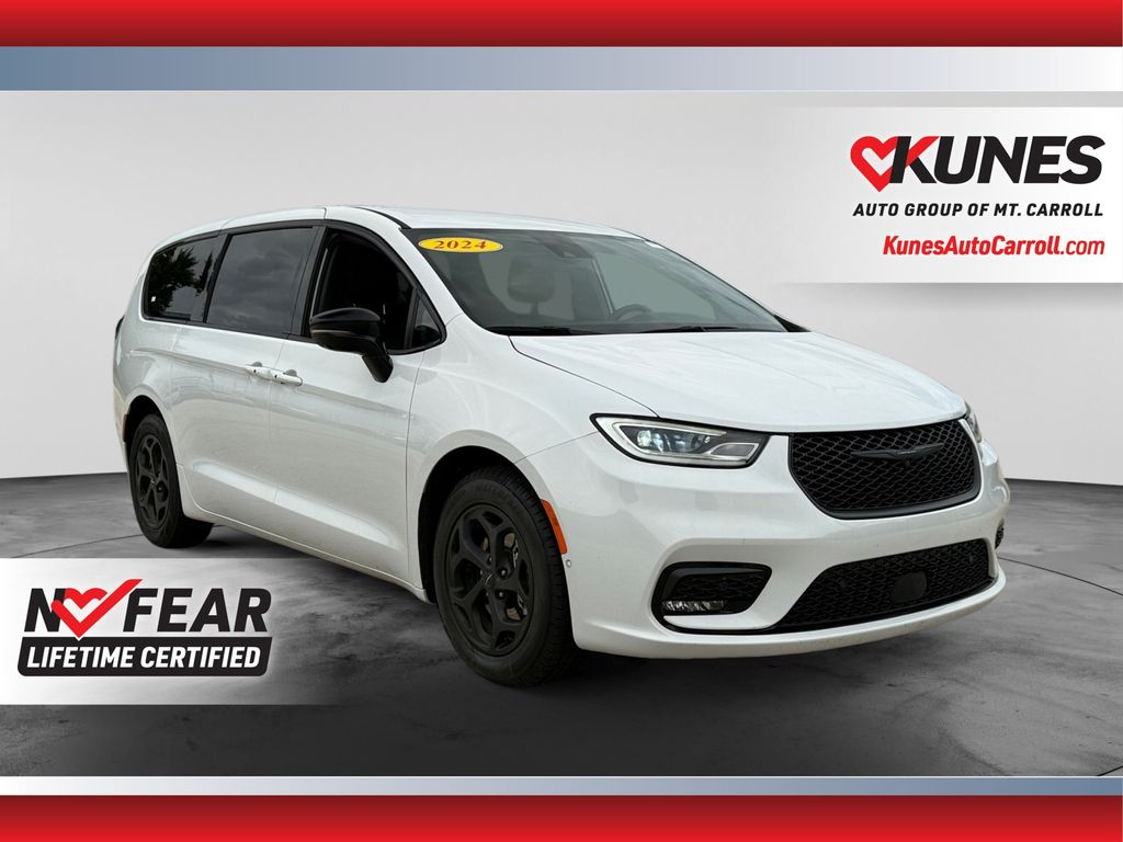 Bright White Clearcoat 2024 Chrysler Pacifica Hybrid Minivan Front-Wheel Drive Continuously Variable Transmission