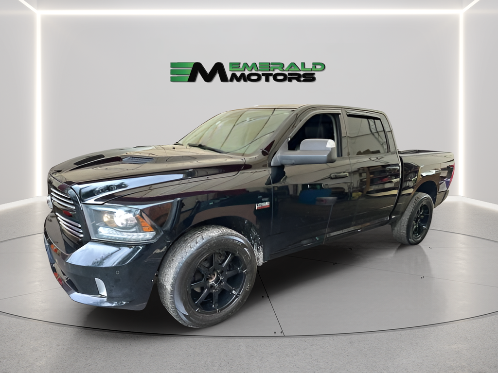 Black Clearcoat 2014 RAM 1500 Sport Crew Cab 4WD Pickup Truck Four-Wheel Drive 8-Speed Automatic
