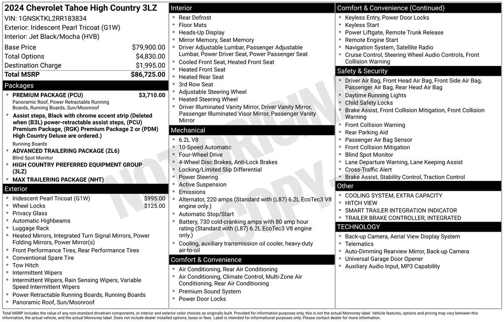Used Car 2024 Chevrolet Tahoe  High Country For Sale Under $70,000 In Austin, Texas