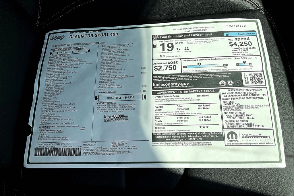 2025 Jeep Gladiator Sport Green at Texan Dodge Chrysler Jeep Ram