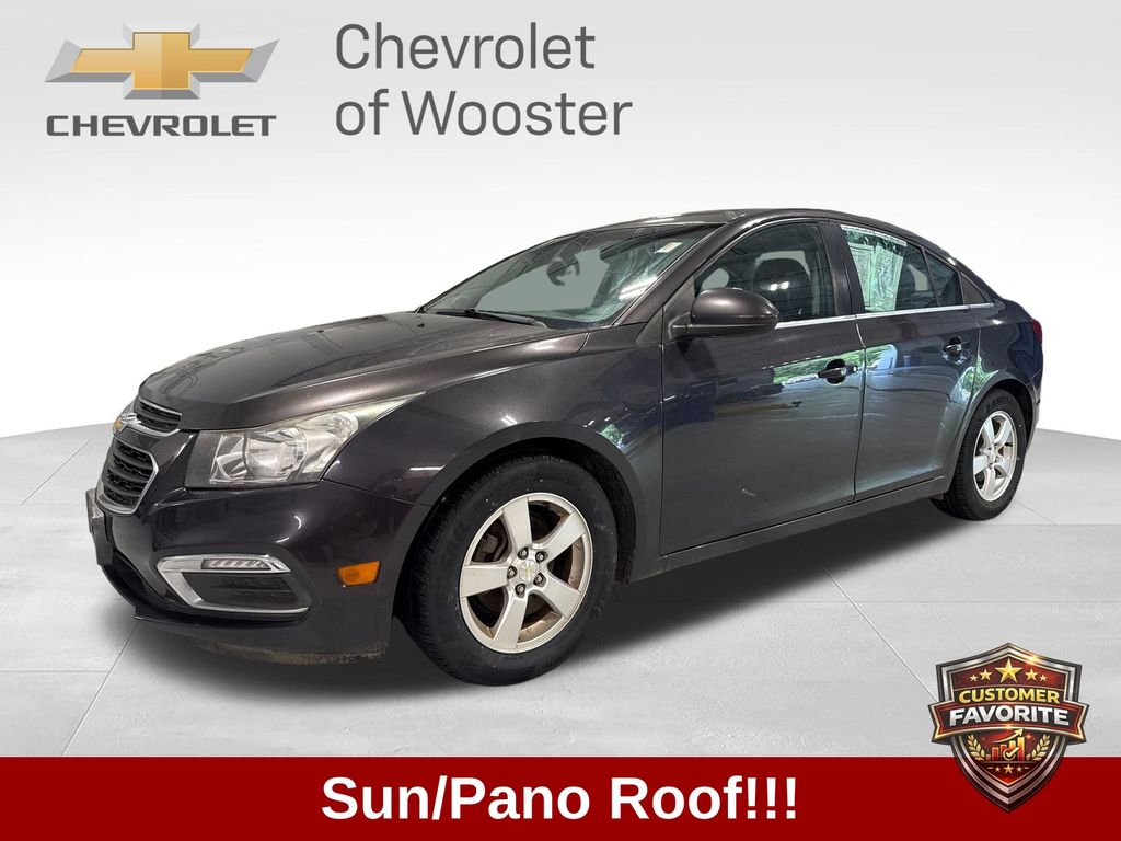 Gray (Tungsten Metallic) 2015 Chevrolet Cruze Sedan Front-Wheel Drive 6-Speed Automatic Overdrive