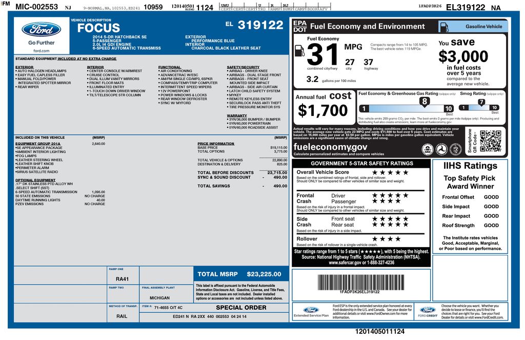 Used 2014 Blue Ford SE image 11