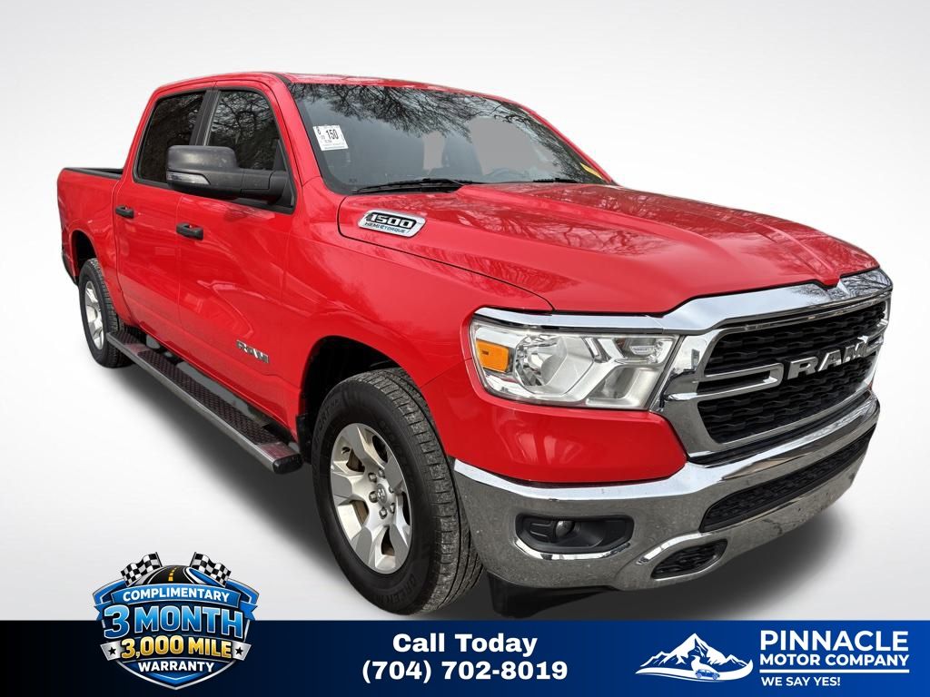 Flame Red Clearcoat 2023 RAM 1500 Big Horn Crew Cab RWD Pickup Truck 4X2 8-Speed Automatic