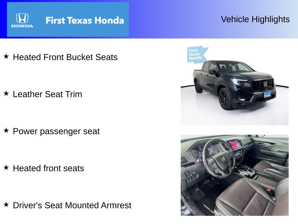 Used Car 2023 Honda Ridgeline  Black Edition For Sale Under $35,000 In Austin, Texas