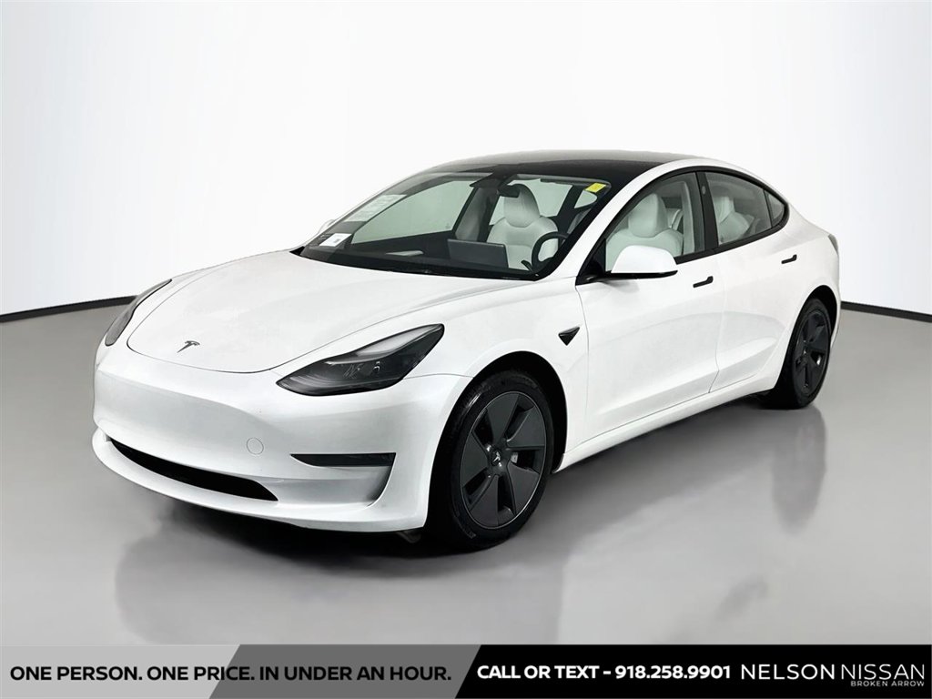 White 2023 Tesla Model 3 Sedan Rear-Wheel Drive 1-Speed Automatic