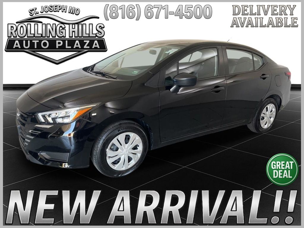 Super Black 2025 Nissan Versa S FWD Sedan Front-Wheel Drive Continuously Variable Transmission