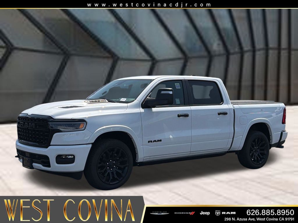 Bright White Clearcoat 2025 RAM 1500 Limited Crew Cab 4WD Pickup Truck Four-Wheel Drive 8-Speed Automatic