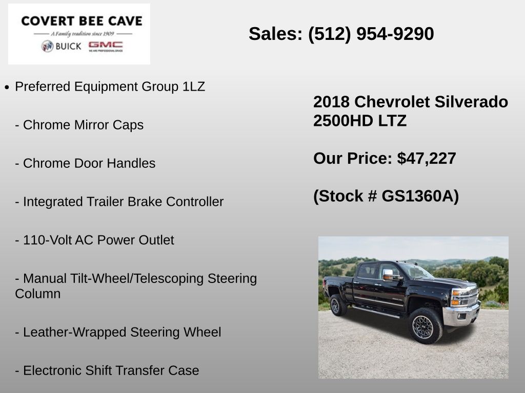 Used Car 2018 Chevrolet Silverado 2500hd  Ltz For Sale Under $50,000 In Austin, Texas